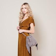 Candy - suede crossbody fringe bag with silver - grey via Treasures-Design