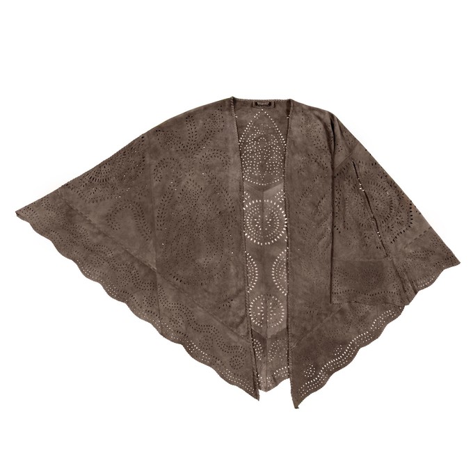 KATE SUEDE CAPE - DEEP KHAKI from Treasures-Design