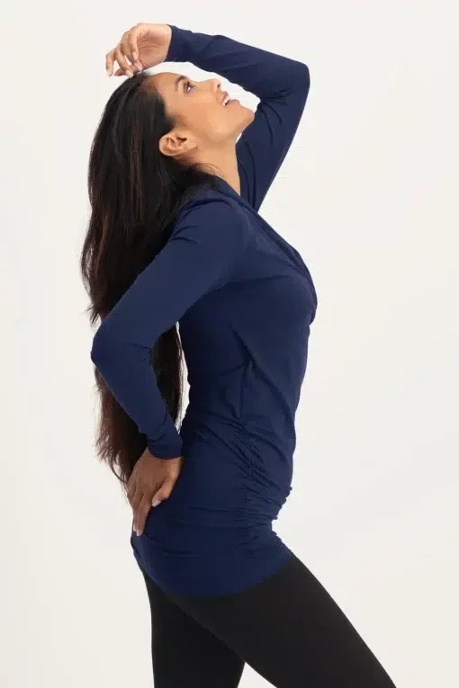 Good Karma Longsleeve Yoga Shirt – Midnight from Urban Goddess