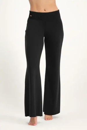 Flow Wide Yoga Pants – Onyx Black from Urban Goddess