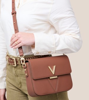 Margot Vegan Bio-Based Bamboo Leather Crossbody in Brown from Votch