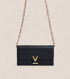 Luella Vegan Bio-Based Bamboo Leather Chain Purse in Black via Votch