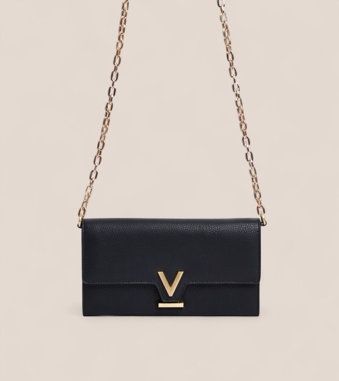 Luella Vegan Bio-Based Bamboo Leather Chain Purse in Black from Votch