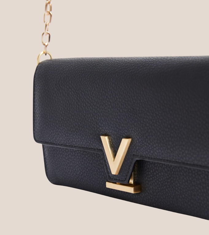 Luella Vegan Bio-Based Bamboo Leather Chain Purse in Black from Votch