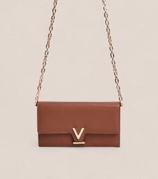 Luella Vegan Bio-Based Bamboo Leather Chain Purse in Brown via Votch