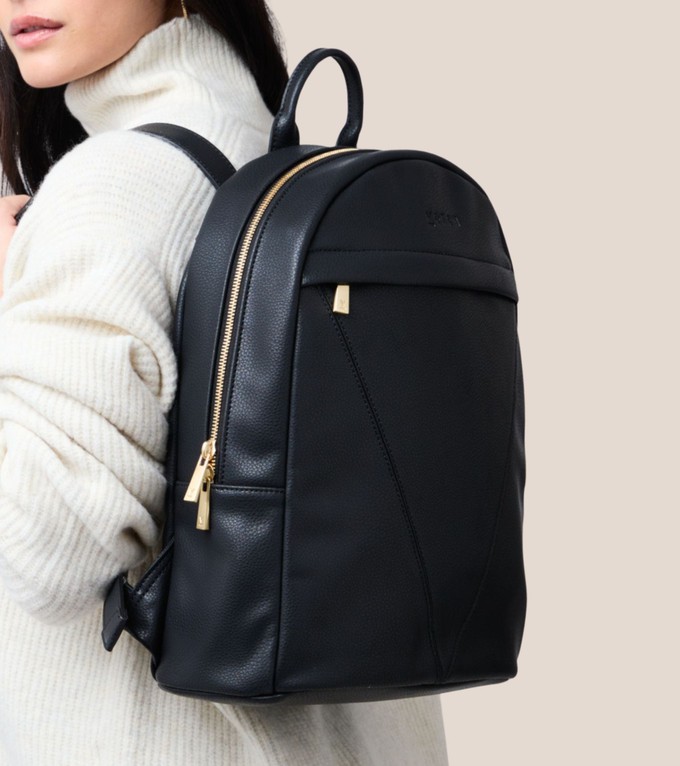 Laurie Vegan Bio-Based Bamboo Leather Backpack in Black from Votch