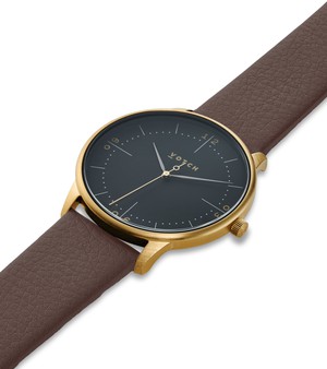 Gold & Brown with Black Watch | Aalto from Votch