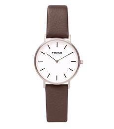 Silver & Brown Watch | Petite via Votch