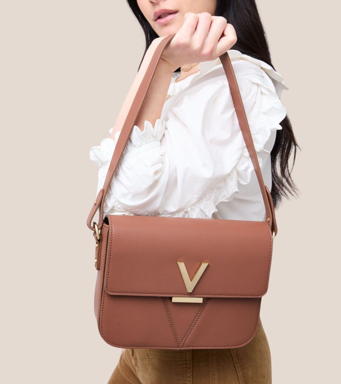 Margot Vegan Bio-Based Bamboo Leather Crossbody in Brown from Votch
