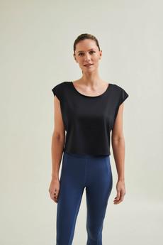 Cropped Dance Vest - Caviar Black via Wellicious