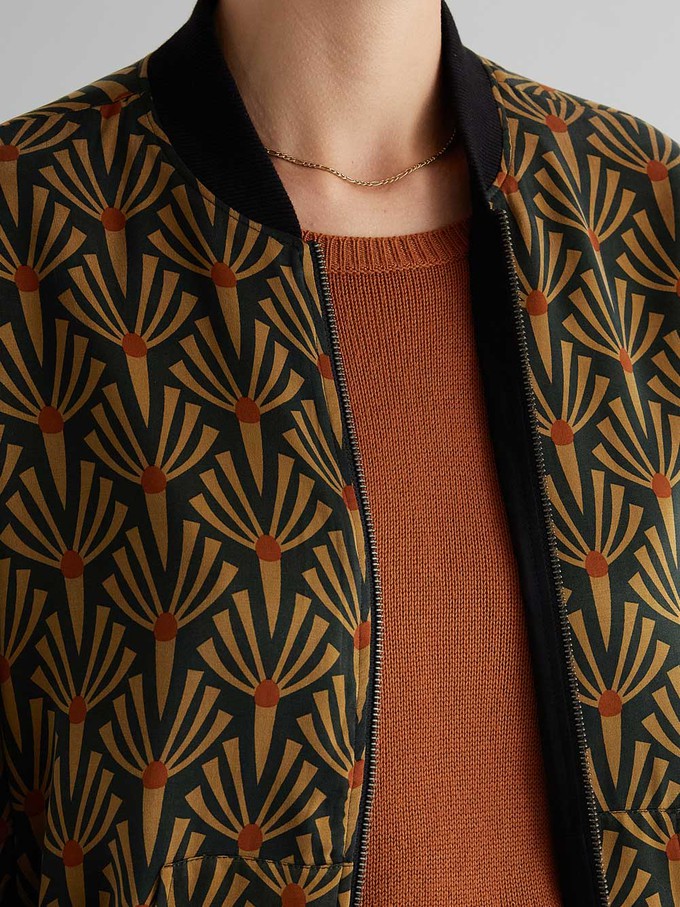 Ruth Reversible Bomber Jacket Artdeco/Black from Yahmo