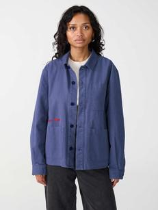 Otti Embroidered Workwear Jacket Blue via Yahmo