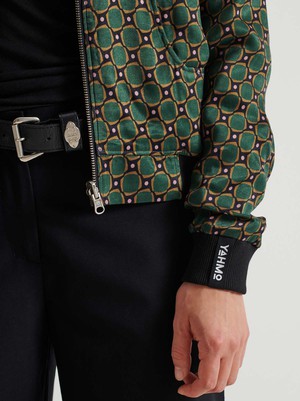 Ruth Reversible Bomber Jacket Emerald/Black from Yahmo