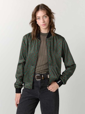 Ruth Reversible Bomber Jacket Emerald/Black from Yahmo