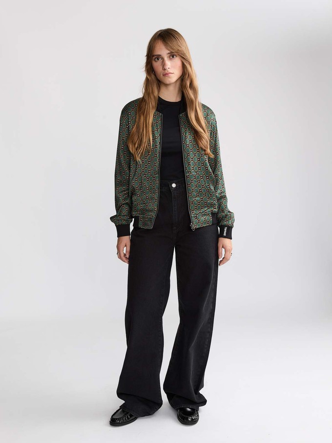 Ruth Reversible Bomber Jacket Emerald/Black from Yahmo
