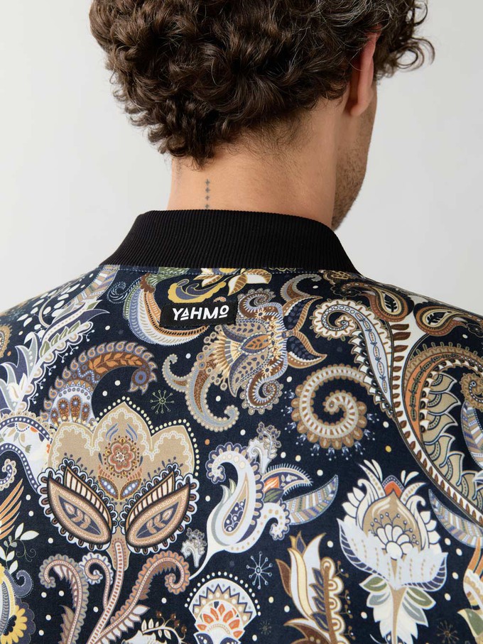 Oskar Reversible Bomber Jacket Bird/Olive from Yahmo