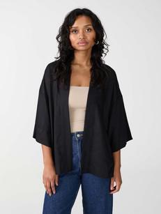 black Luxurious Everyday Kimono via Yahmo