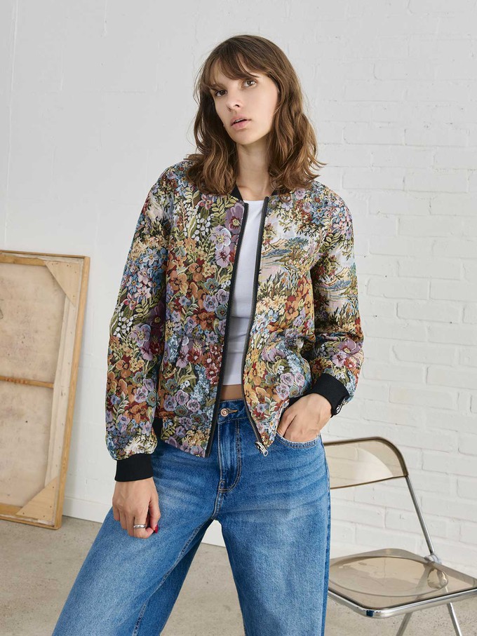 Berta Reversible Bomber Jacket Bouquet/Black from Yahmo