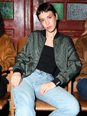 Ruth Reversible Bomber Jacket Emerald/Black from Yahmo