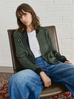 Ruth Reversible Bomber Jacket Emerald/Black from Yahmo