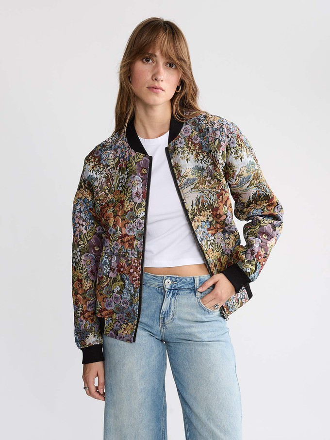 Berta Reversible Bomber Jacket Bouquet/Black from Yahmo