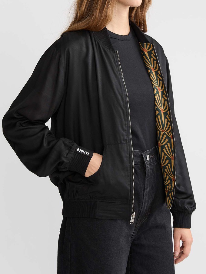 Ruth Reversible Bomber Jacket Artdeco/Black from Yahmo