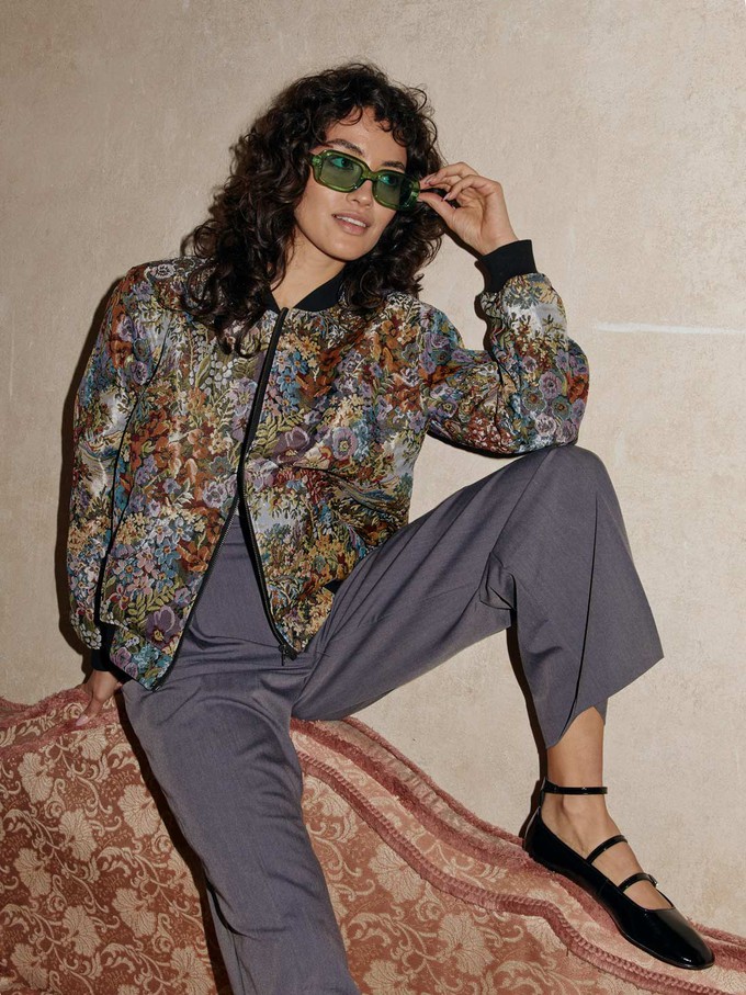 Berta Reversible Bomber Jacket Bouquet/Black from Yahmo