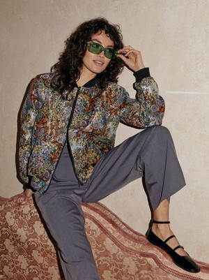 Berta Reversible Bomber Jacket Bouquet/Black from Yahmo