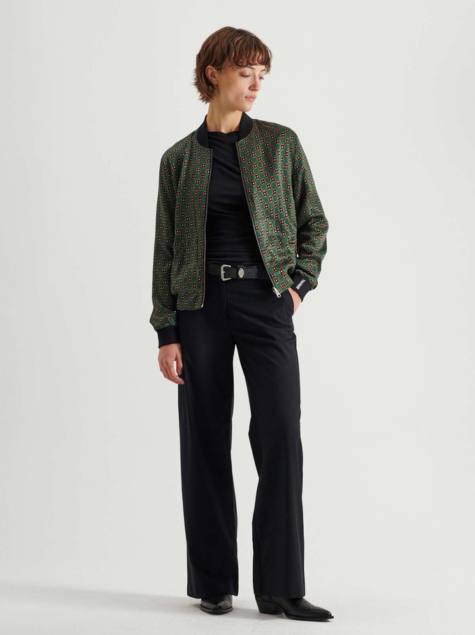 Ruth Reversible Bomber Jacket Emerald/Black from Yahmo