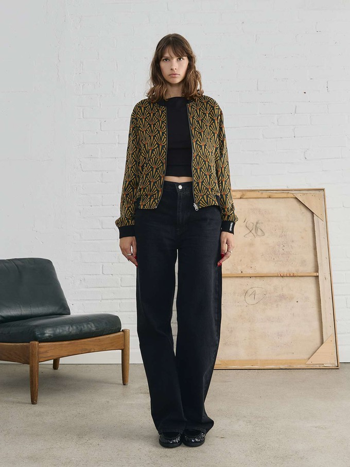 Ruth Reversible Bomber Jacket Artdeco/Black from Yahmo