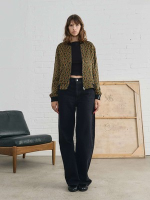 Ruth Reversible Bomber Jacket Artdeco/Black from Yahmo