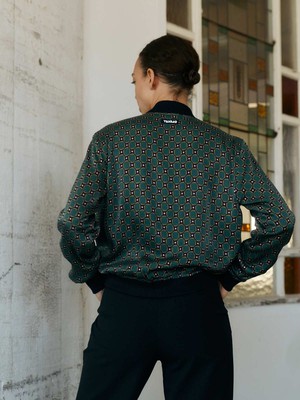 Ruth Reversible Bomber Jacket Emerald/Black from Yahmo