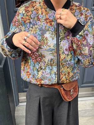 Berta Reversible Bomber Jacket Bouquet/Black from Yahmo