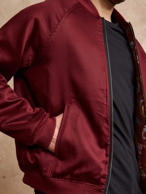 Bruno Reversible Bomber Jacket Rosie/Wine from Yahmo