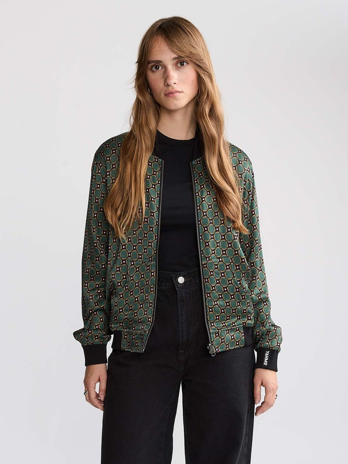 Ruth Reversible Bomber Jacket Emerald/Black from Yahmo