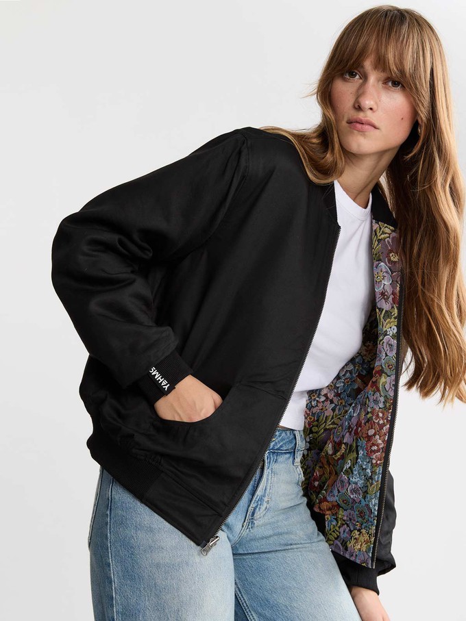 Berta Reversible Bomber Jacket Bouquet/Black from Yahmo