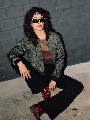 Ruth Reversible Bomber Jacket Emerald/Black from Yahmo