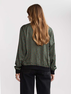 Ruth Reversible Bomber Jacket Emerald/Black from Yahmo