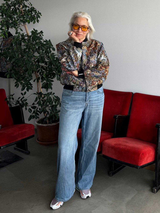 Berta Reversible Bomber Jacket Bouquet/Black from Yahmo