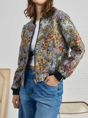 Berta Reversible Bomber Jacket Bouquet/Black from Yahmo