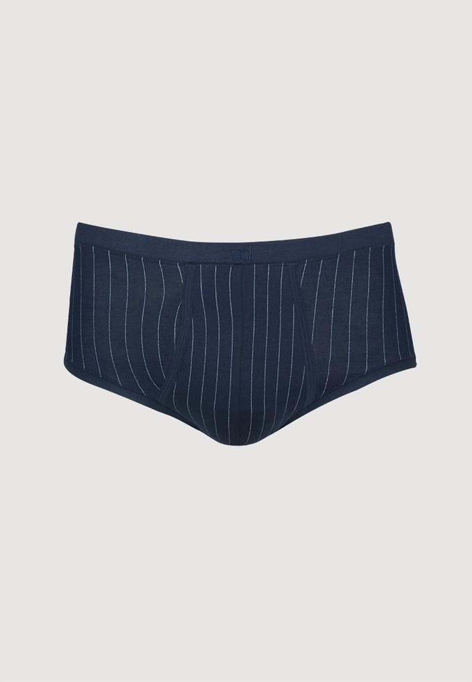 Senior pinstriped fly front brief from ZD ZERO DEFECTS