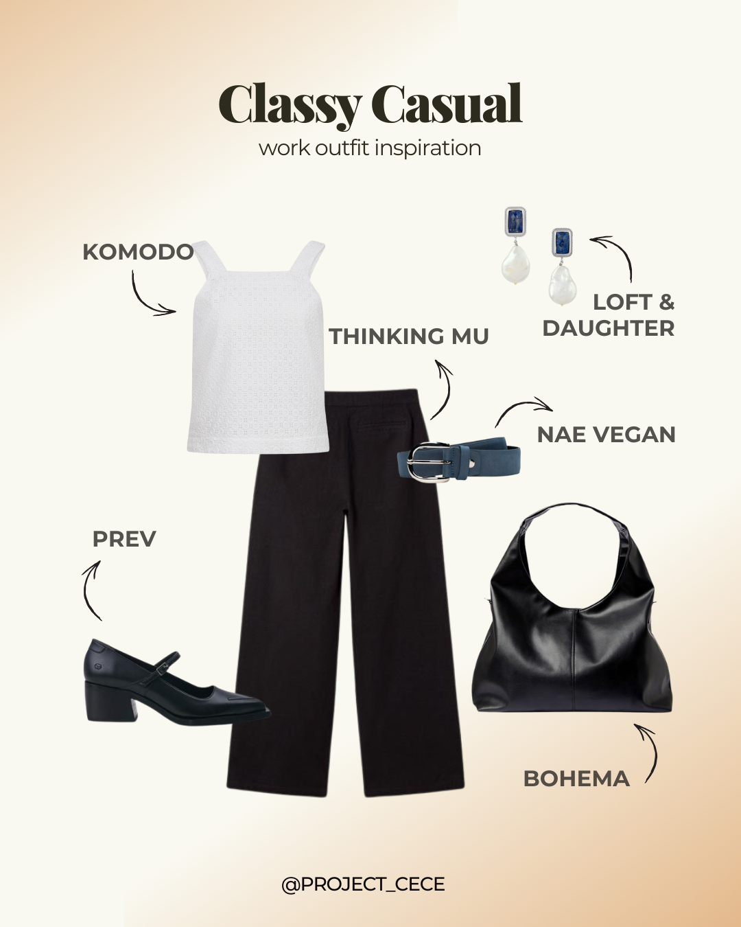 Example of a feminine and elegant back to work outfit